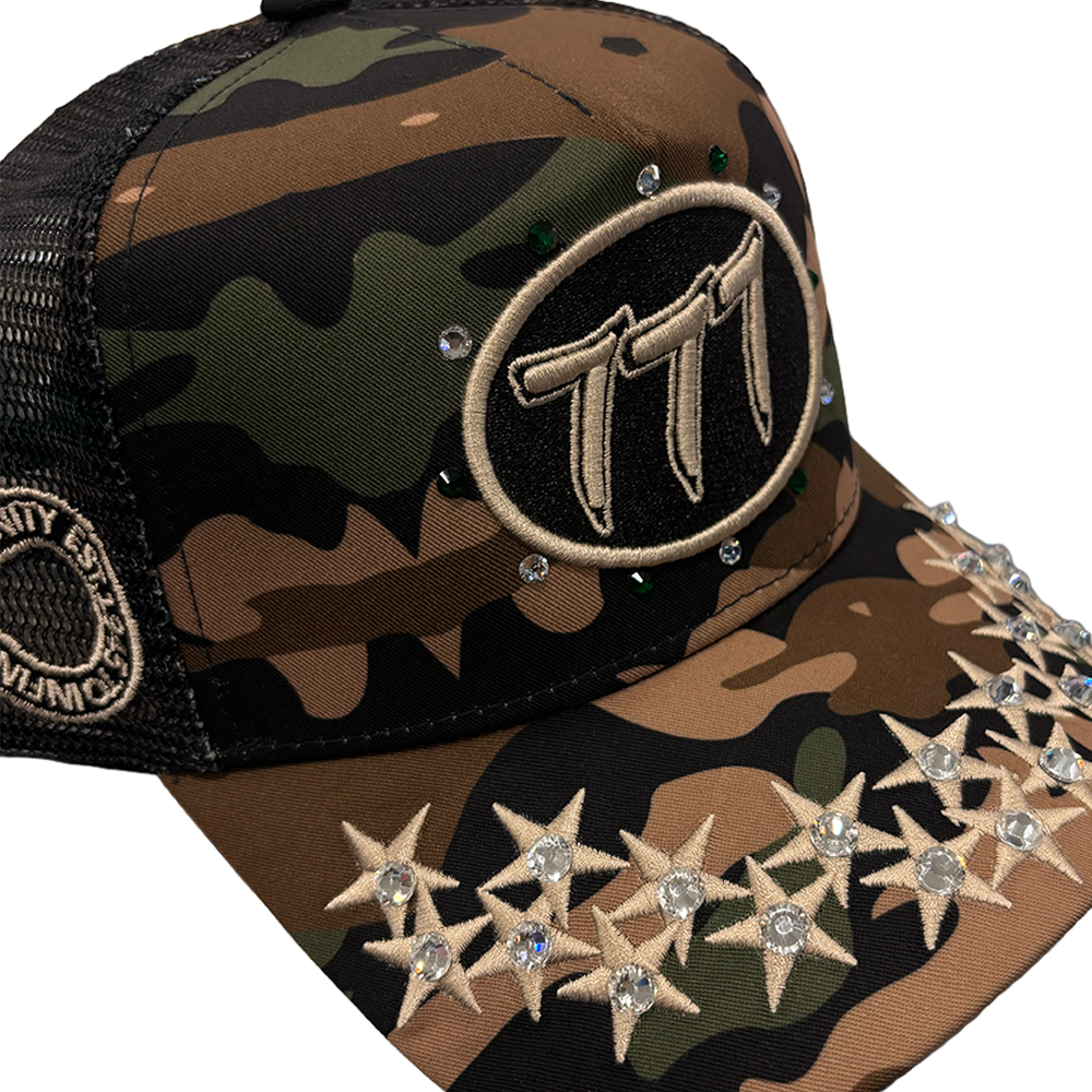 Hudson Diamond 777 Camo Woodland Trucker Hat