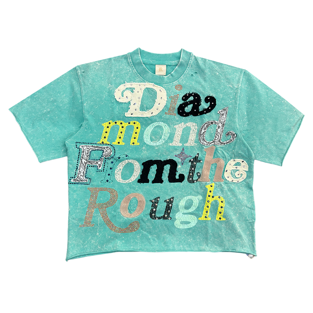 Rebel Denim Diamond Patch Tee Jade
