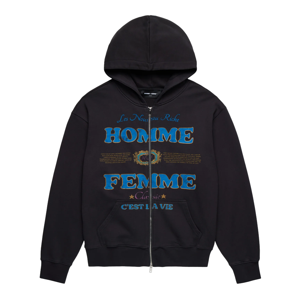 Homme Femme Nouveau Riche Zip Hoodie