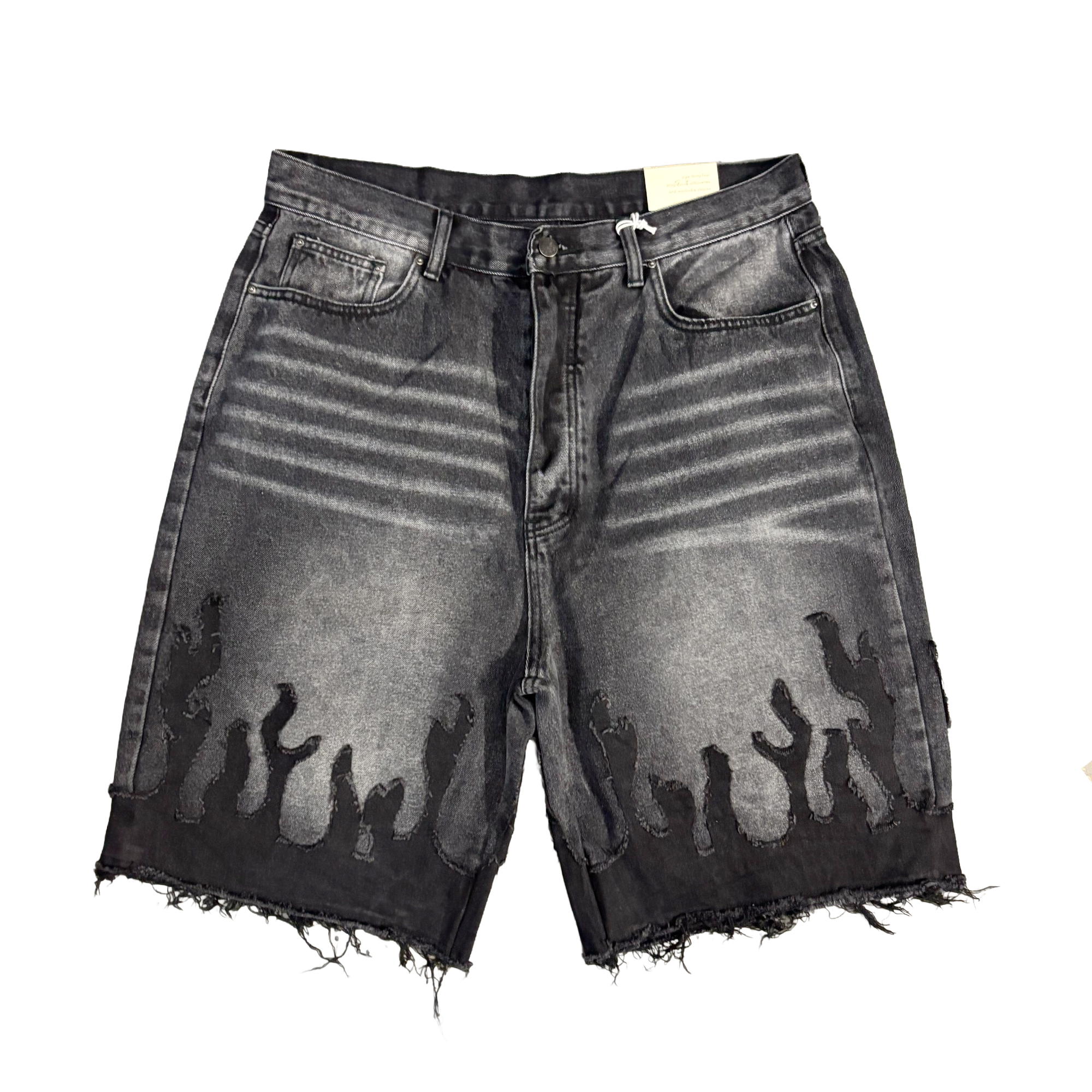 MNML Baggy Flame Demin Shorts