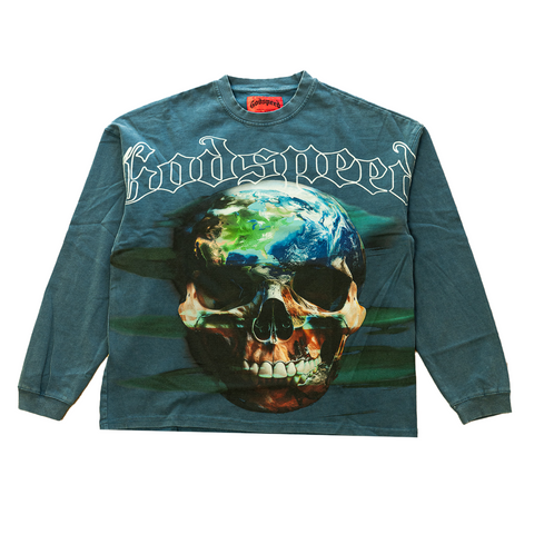 Godspeed Skull Globe Long Sleeve Tee