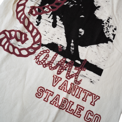 SAINT VANITY STABLE CREAM TEE DETAIL