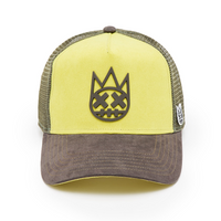 Cult's Logo Mesh Back Trucker Hat "Shimuchan" in Green Sheen