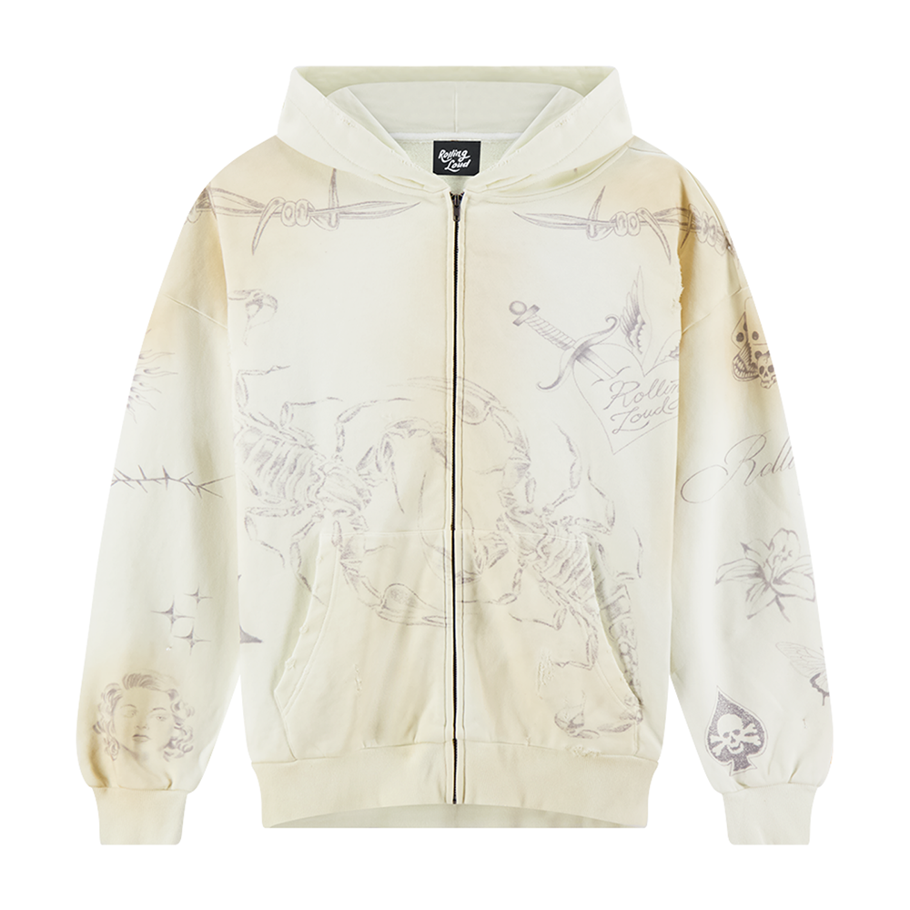 Rolling Loud Tattoo Zip Up Hoodie