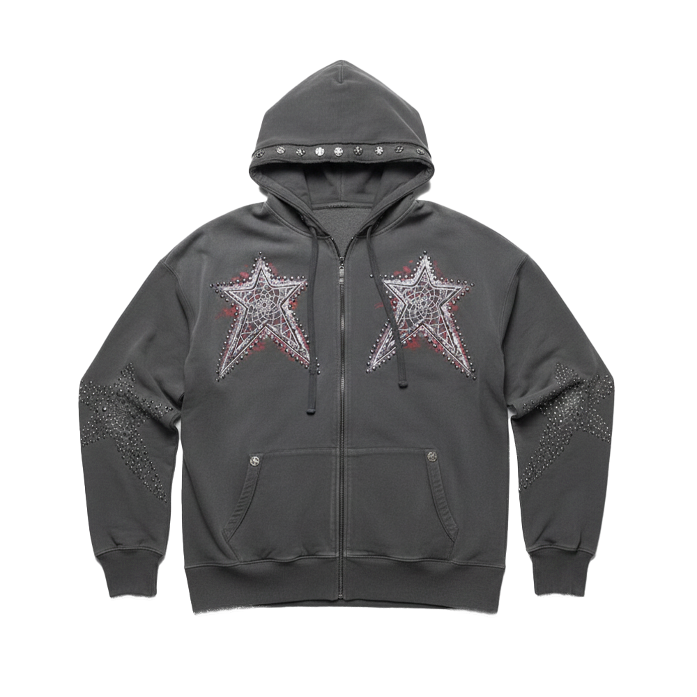 Hudson 607A Dreamstate Star Studs Zip Hoody