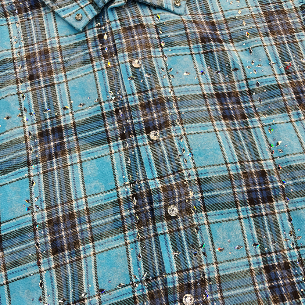 Rebel Denim Plaid Wov Sleeveless Blue
