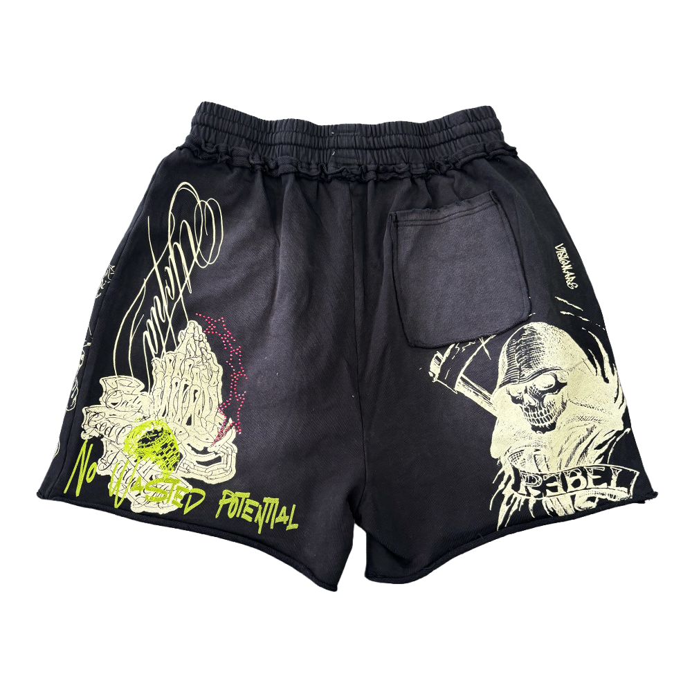 Rebel Denim Culture Shorts Black