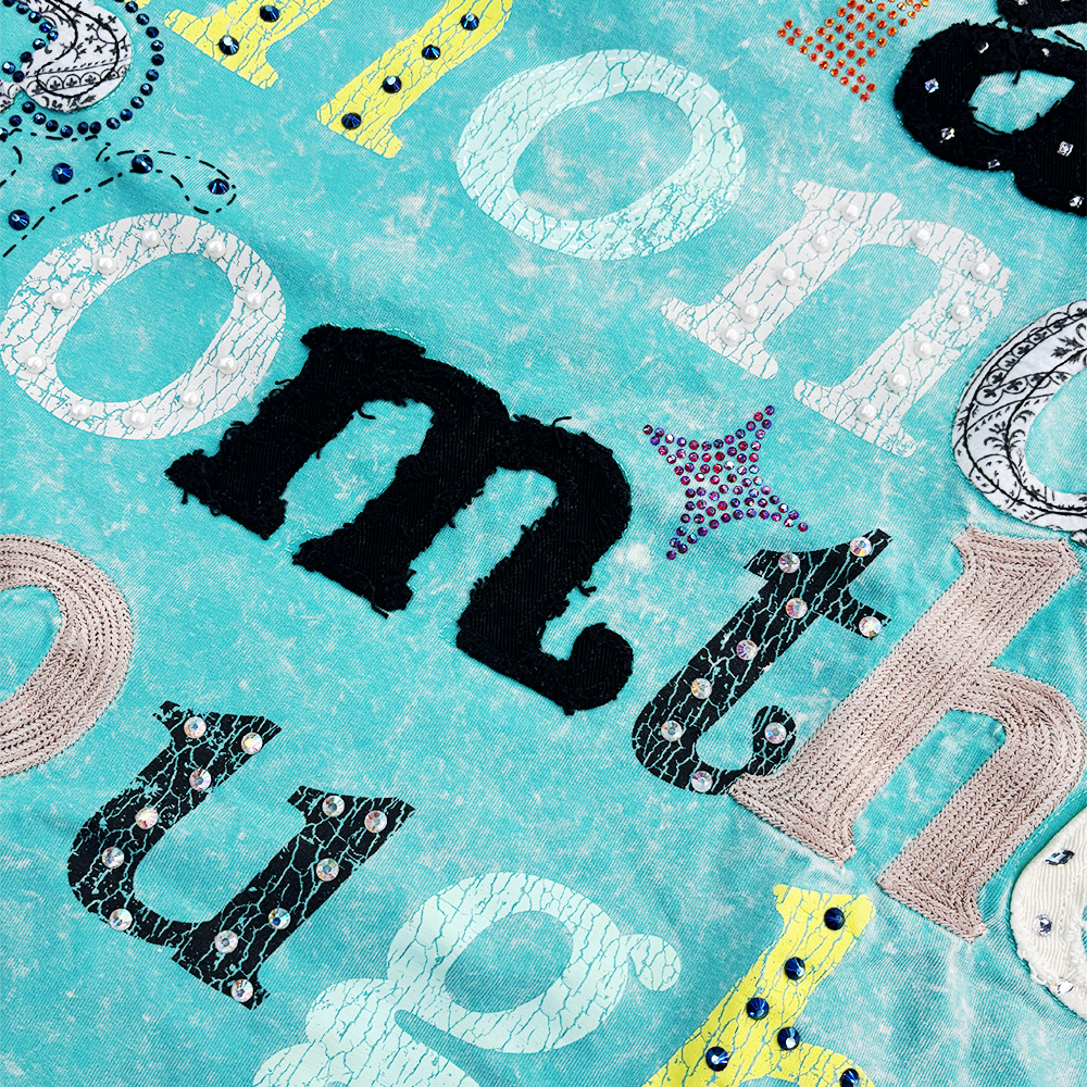 Rebel Denim Diamond Patch Tee Jade