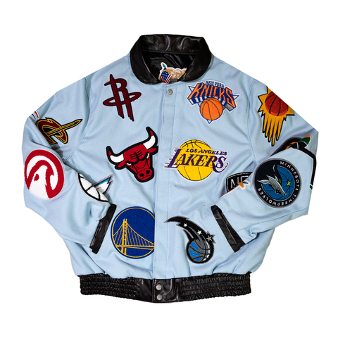 Jeff Hamilton Wool & Leather NBA Collage Jacket