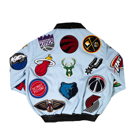 Jeff Hamilton Wool & Leather NBA Collage Jacket