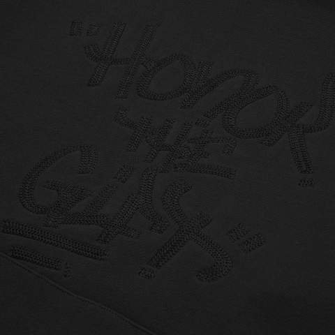 Honor The Gift Script Embroidered Hoodie