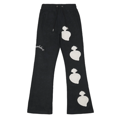 WSC BLACK WHITE LEATHER SWEATPANT