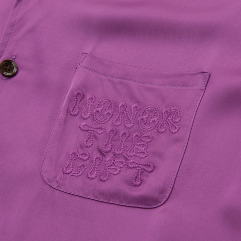 HTG WOVEN SHIRT BLANKET STITCH PURPLE DETAIL