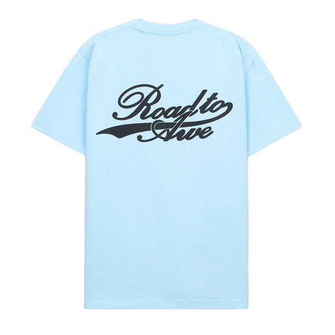 RTA LIGHT BLUE COLLEIGATE SCRIPT TEE BACK