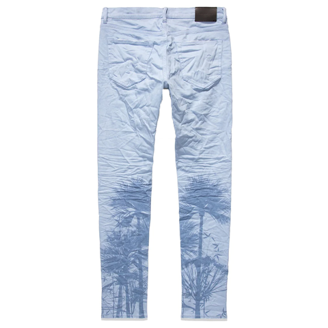 Purple Brand Placid Blue Palms Print Jeans