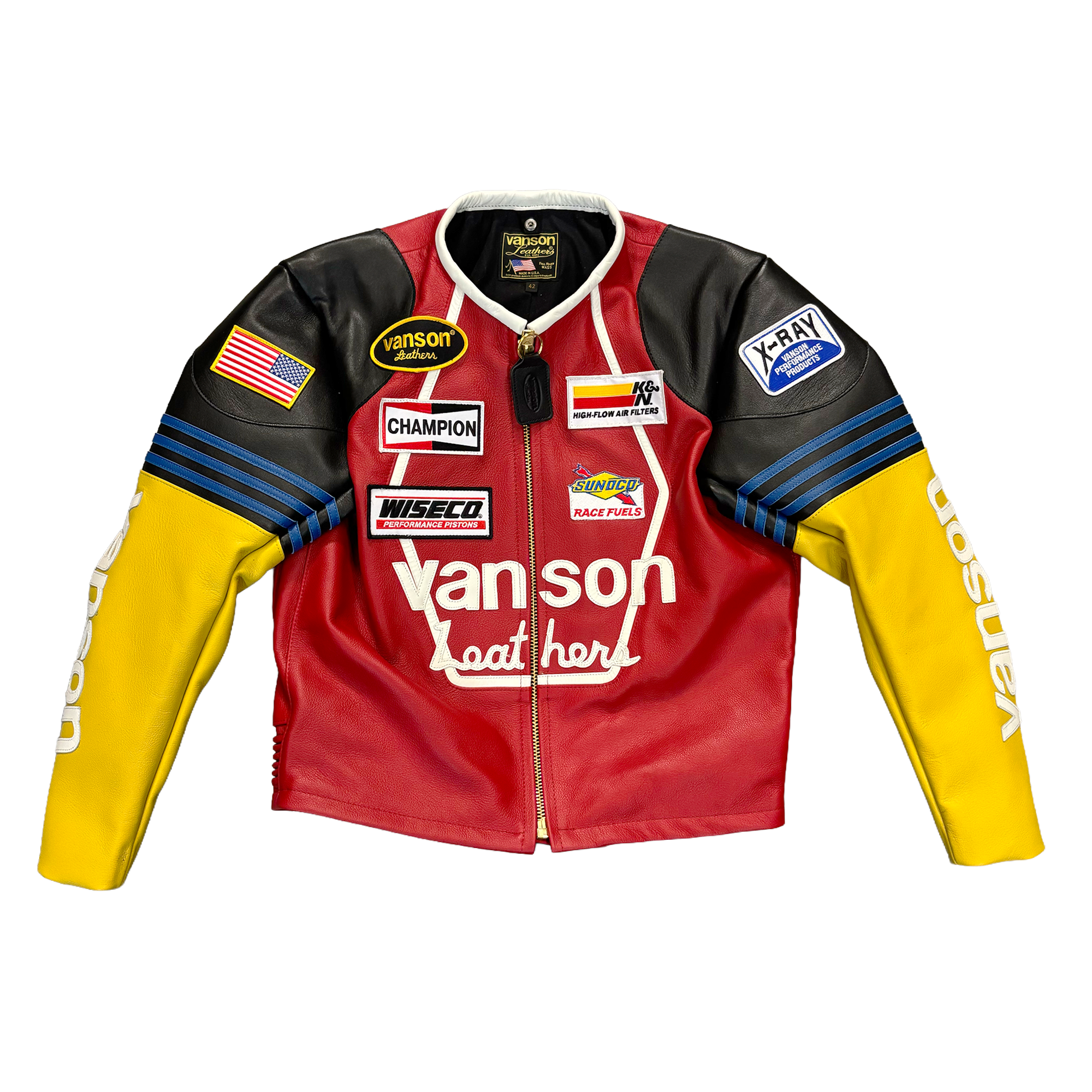 Vanson Leather Motorcycle Jacket Multicolored